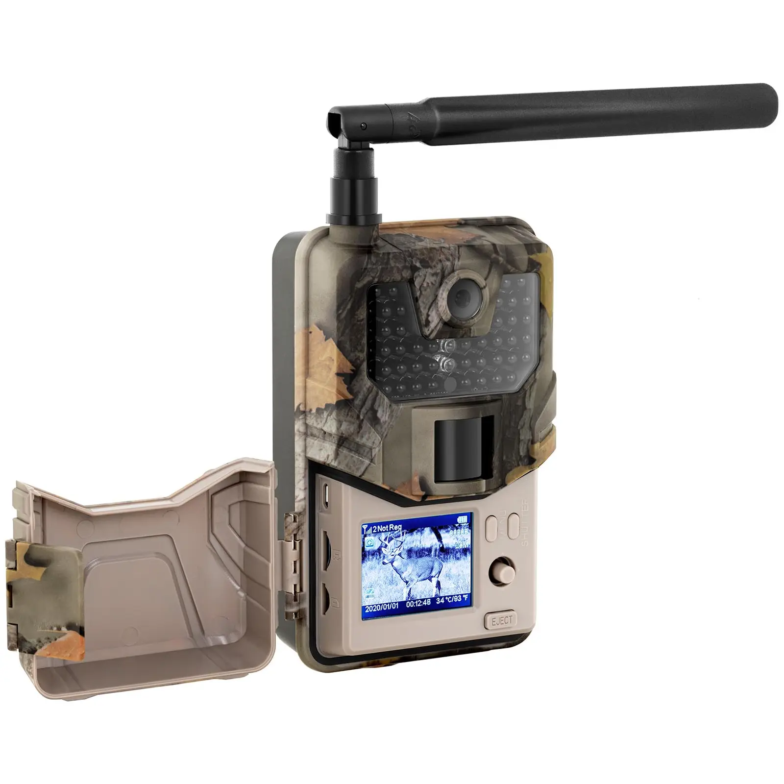 Wildkamera - 8 MP - Full HD - 44 IR-LEDs - 20 m - 0,3 s - LTE mit GSM-Verstärker