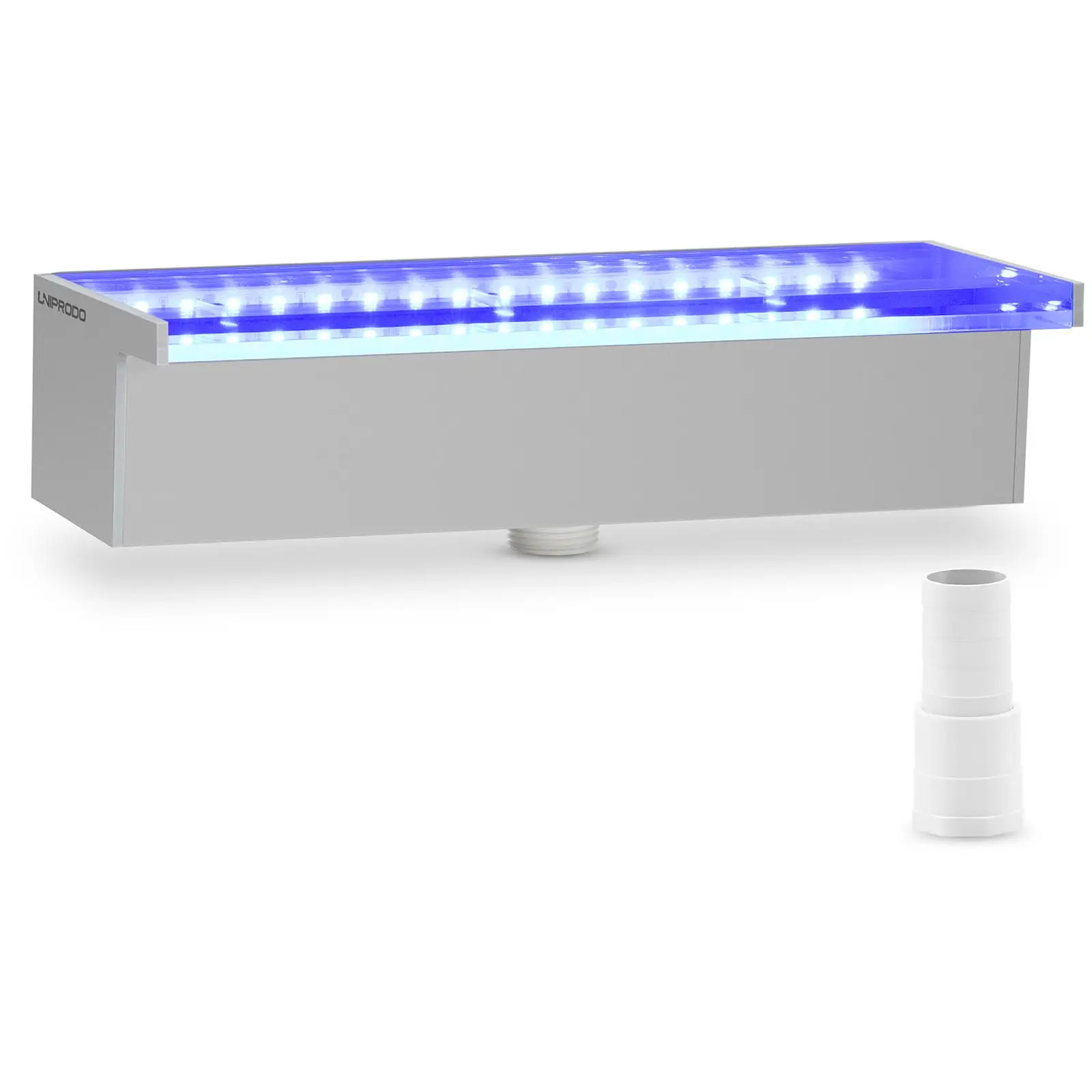Schwalldusche - 30 cm - LED-Beleuchtung - Blau / Weiß - 30 mm Wasserauslauf