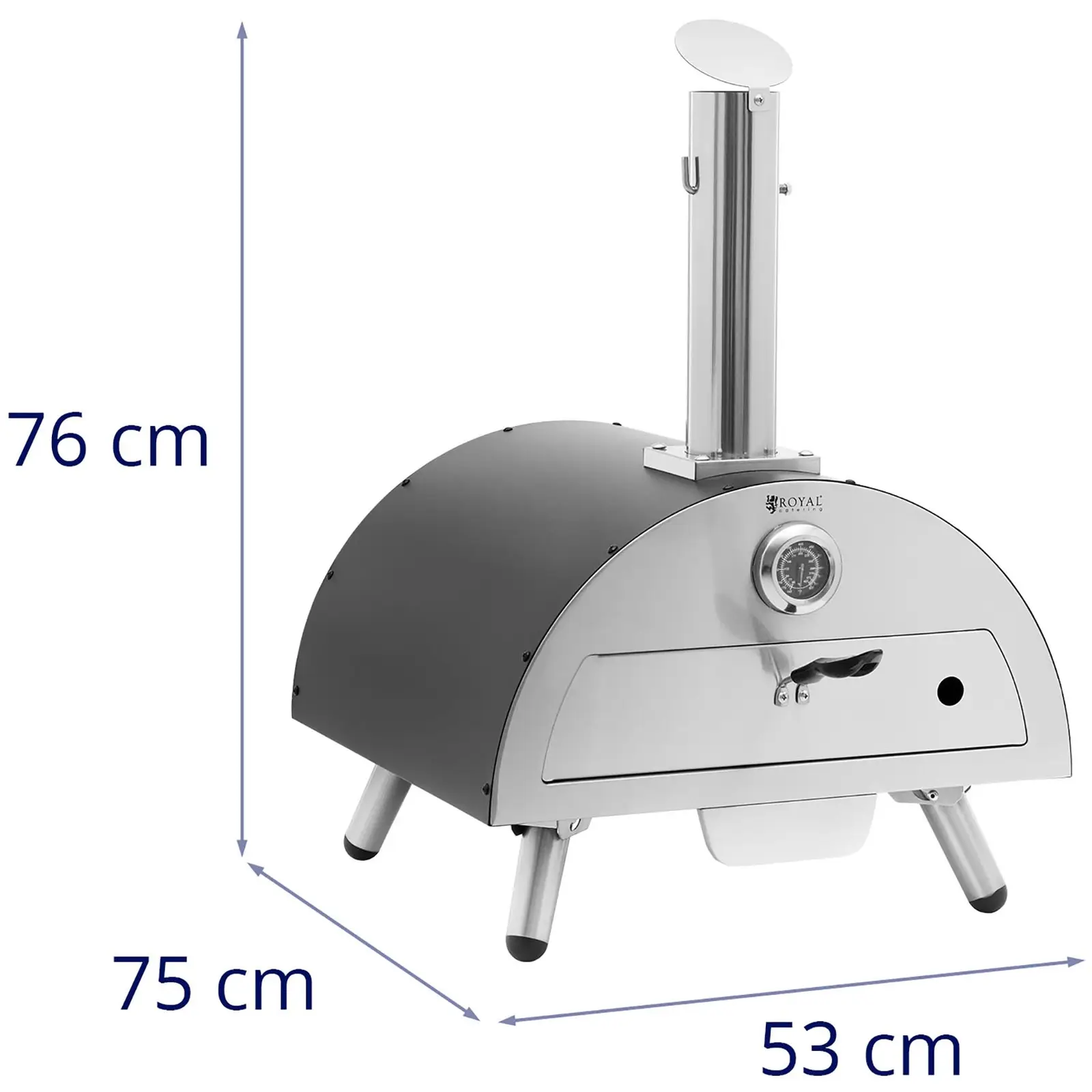 Holz-Pizzaofen - Cordierit - 430 °C - Ø 33 cm - Royal Catering