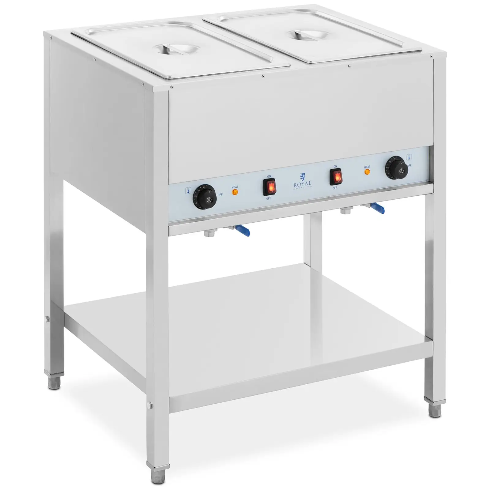 Bain Marie - 1265 W - 2 x GN 1/1 - mit Unterbau - Royal Catering