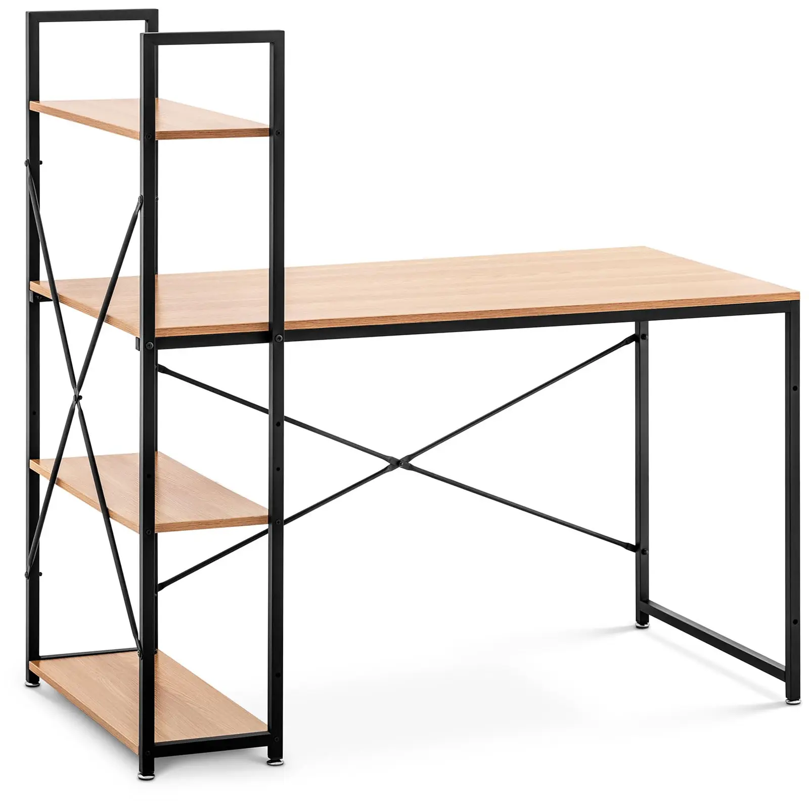 Schreibtisch - mit Regal - 120 x 60 cm - 100 kg + 3 x 20 kg