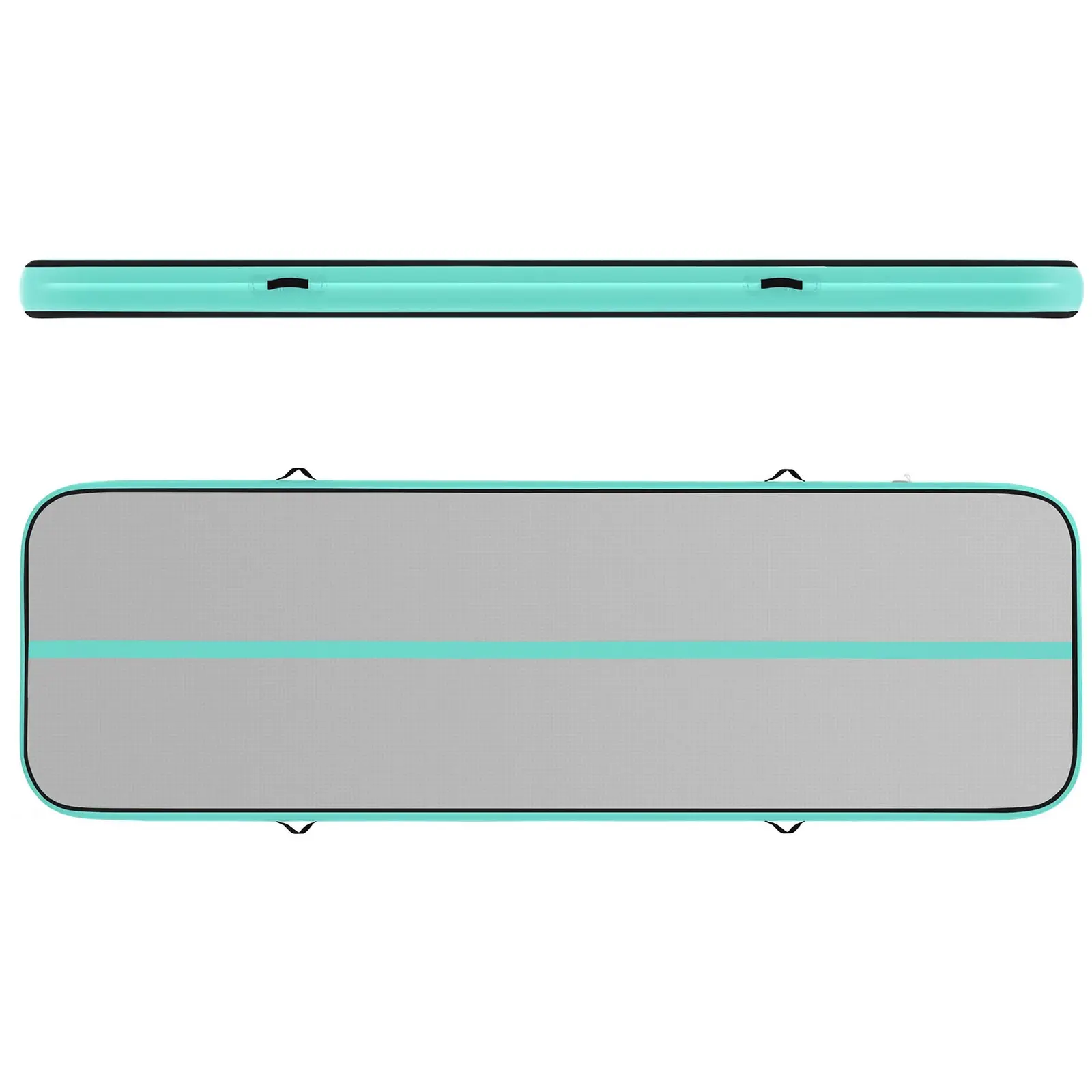 Aufblasbare Turnmatte - 300 x 100 x 20 cm - 150 kg - grau/grün