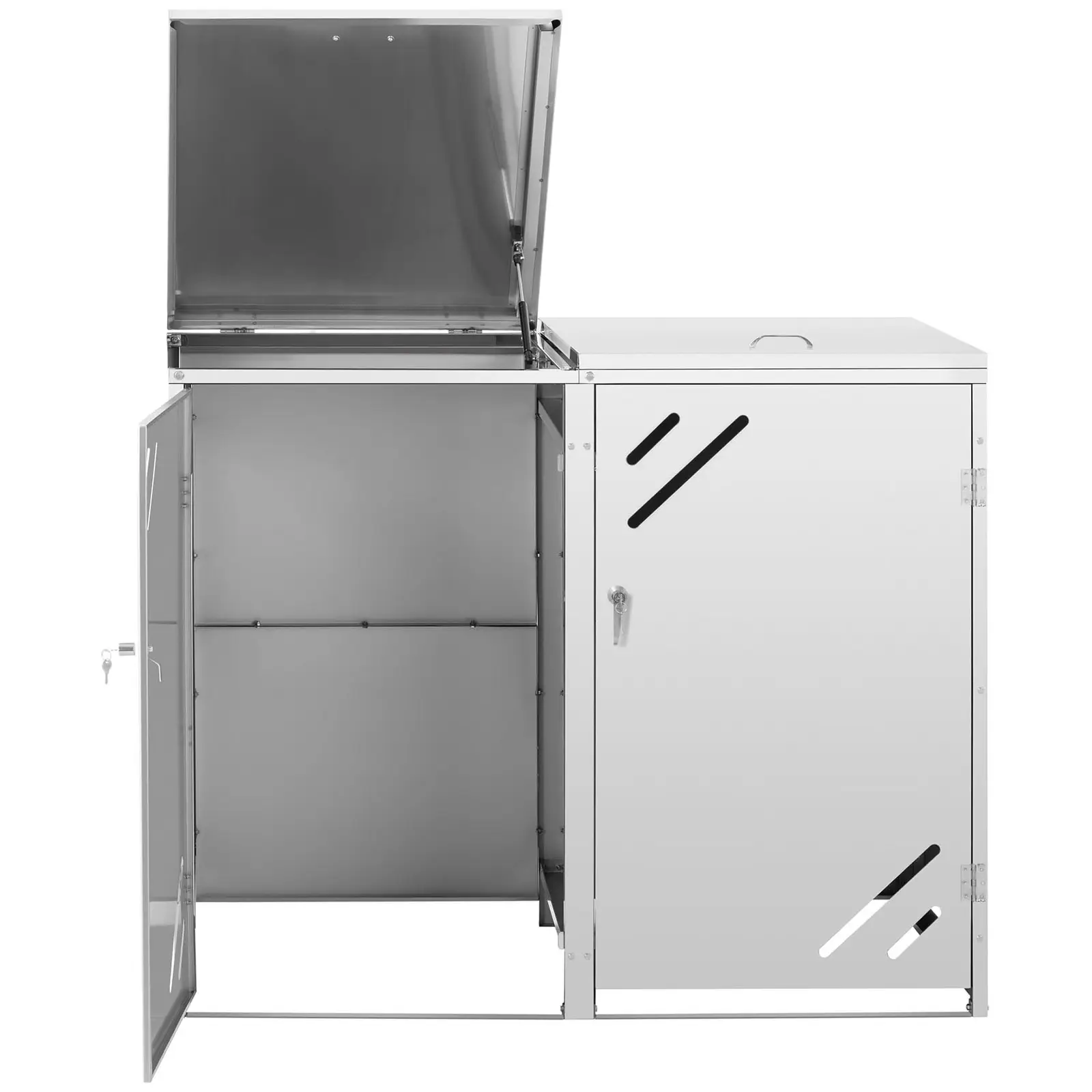 Mülltonnenbox - 2 x 240 l - diagonale Luftschlitze