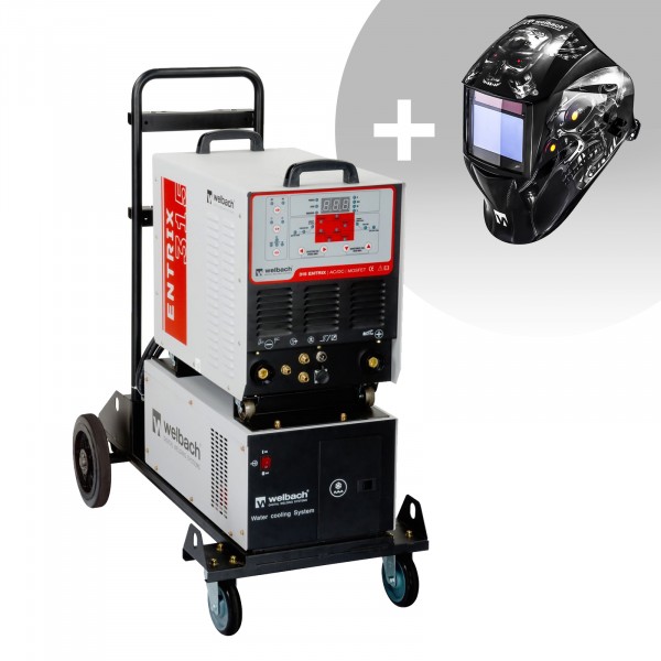 Schweißset ALU Schweißgerät - 315 A - 400 V - Puls - Wasserkühler + Schweißhelm – Metalator