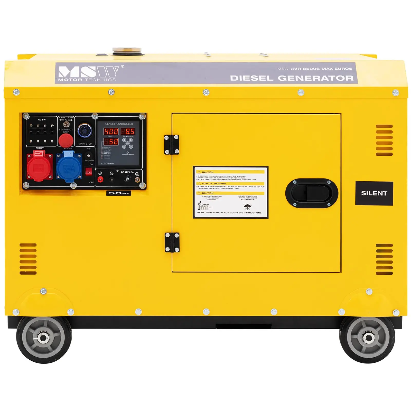 Notstromaggregat Diesel - 7220 / 8500 W - 30 L - 240/400 V - mobil - AVR - Euro 5