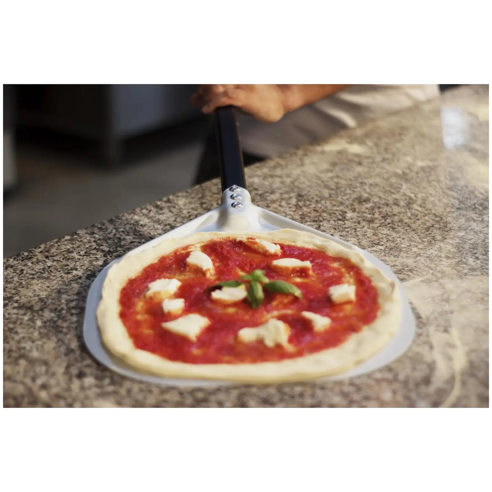Pizzaschaufel - 36 x 36 cm - Griff: 120 cm - Aluminium (eloxiert)