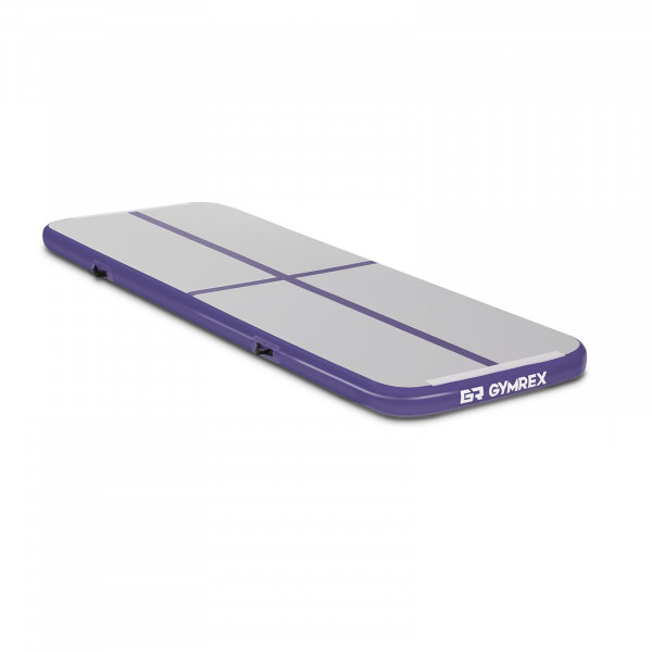 Aufblasbare Turnmatte - 300 x 100 x 10 cm - 150 kg - grau/violett