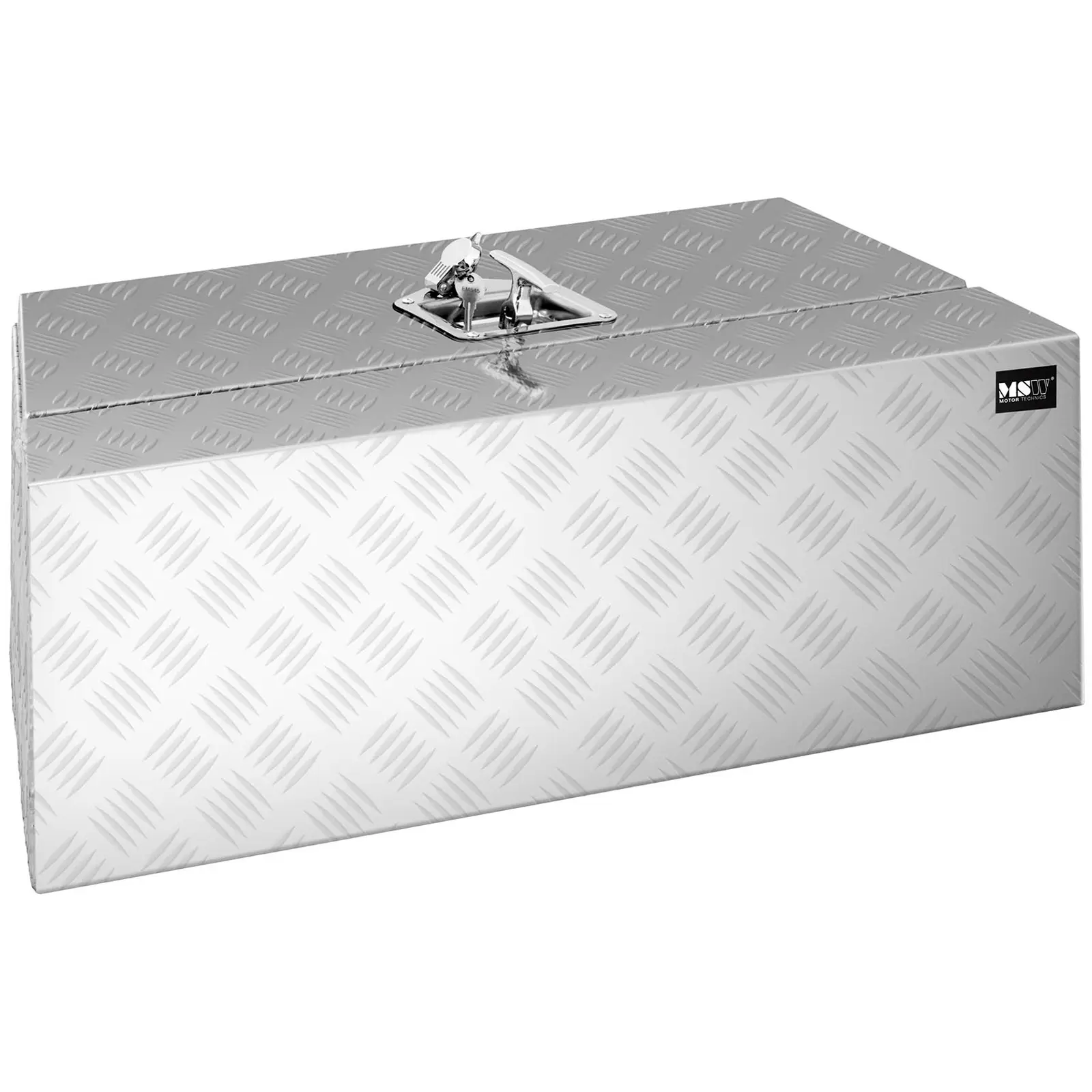 Levně Hliníkový box rýhovaný plech 75 x 25 x 40 cm 75 l uzamykatelný rovný - Hliníkové kufříky na nářadí MSW