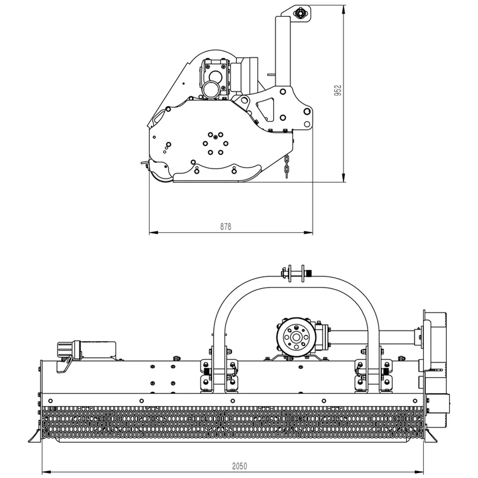 Schlegelmulcher - 2000 mm Arbeitsbreite - Dreipunktaufhängung (Kat. II)
