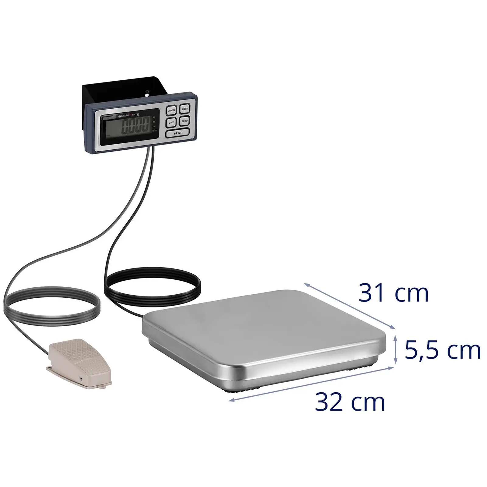 Digitale Küchenwaage - Fußpedal - 10 kg / 2 g - 320 x 310 mm - LCD