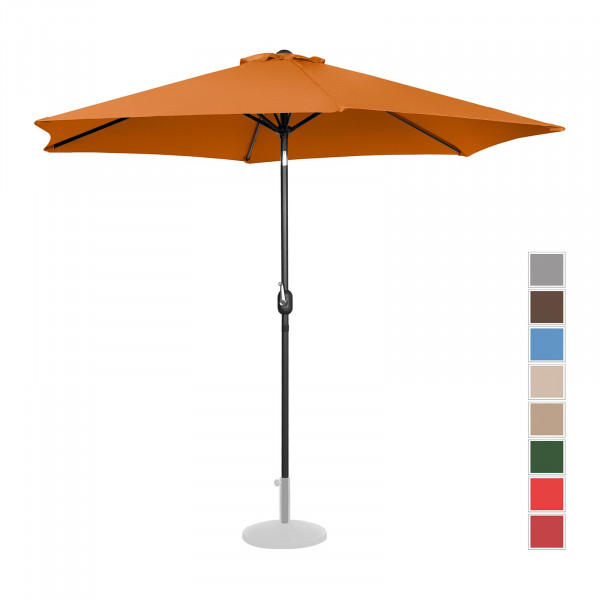 B-Ware Sonnenschirm groß - orange - sechseckig - Ø 300 cm - neigbar
