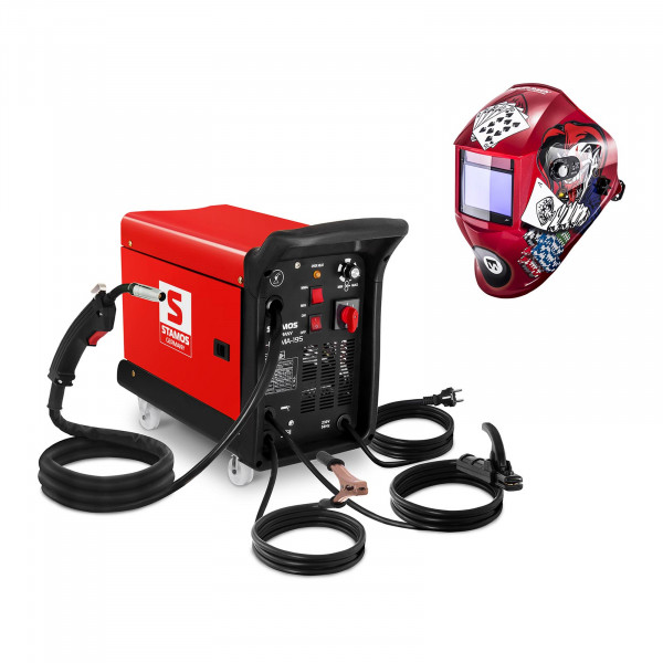 Schweißset Kombi-Schweißgerät - 195 A - 230 V - tragbar + Schweißhelm – Pokerface
