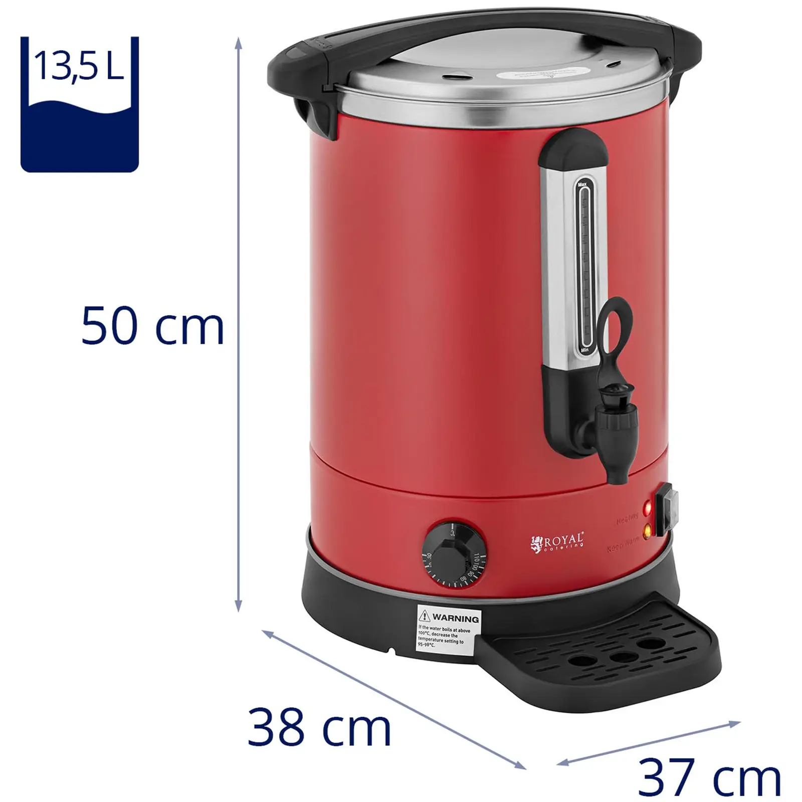 Wasserkocher - 13.5 L - 2500 W - Rot