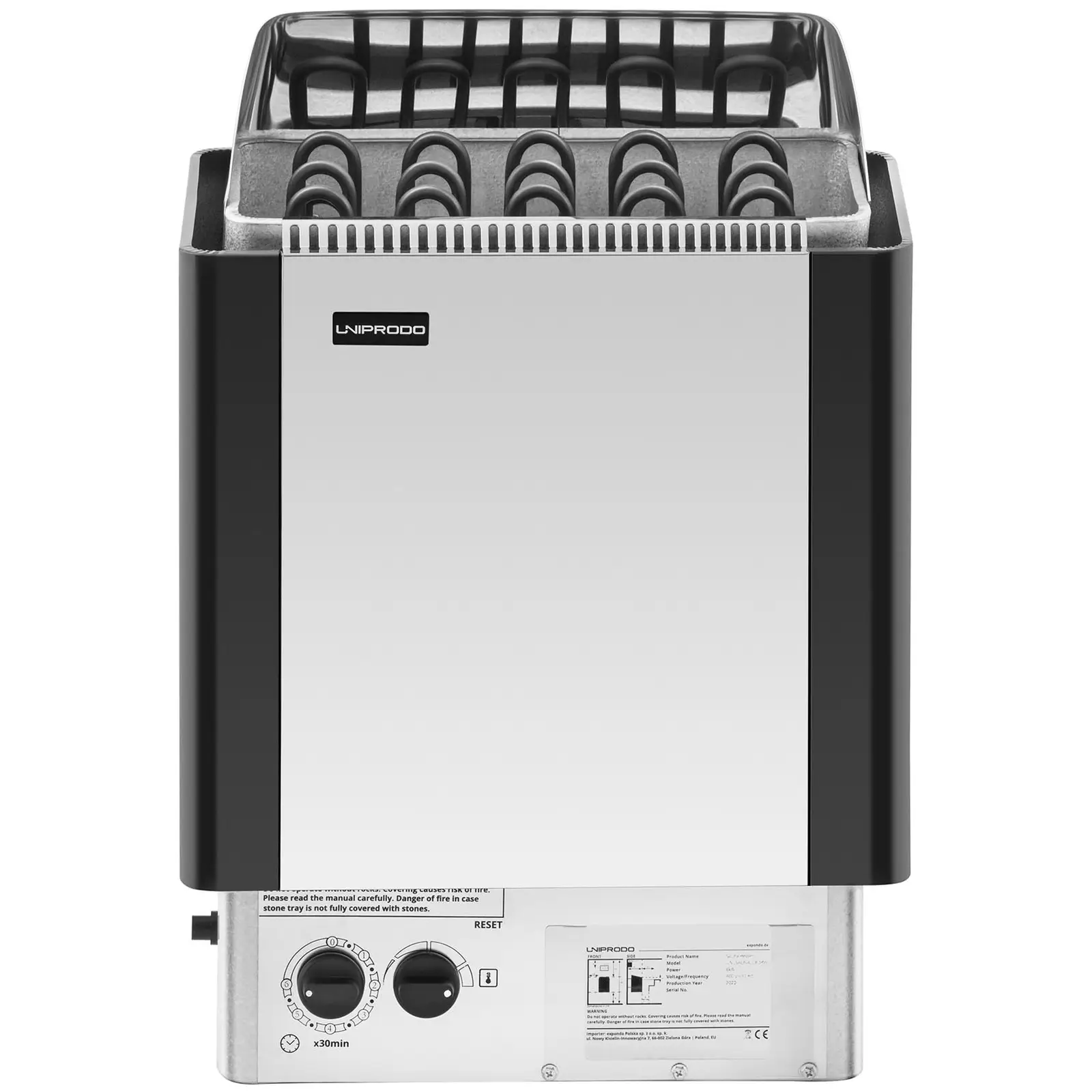 Saunaofen - 8 kW - 30 bis 110 °C - inkl. Steuerung