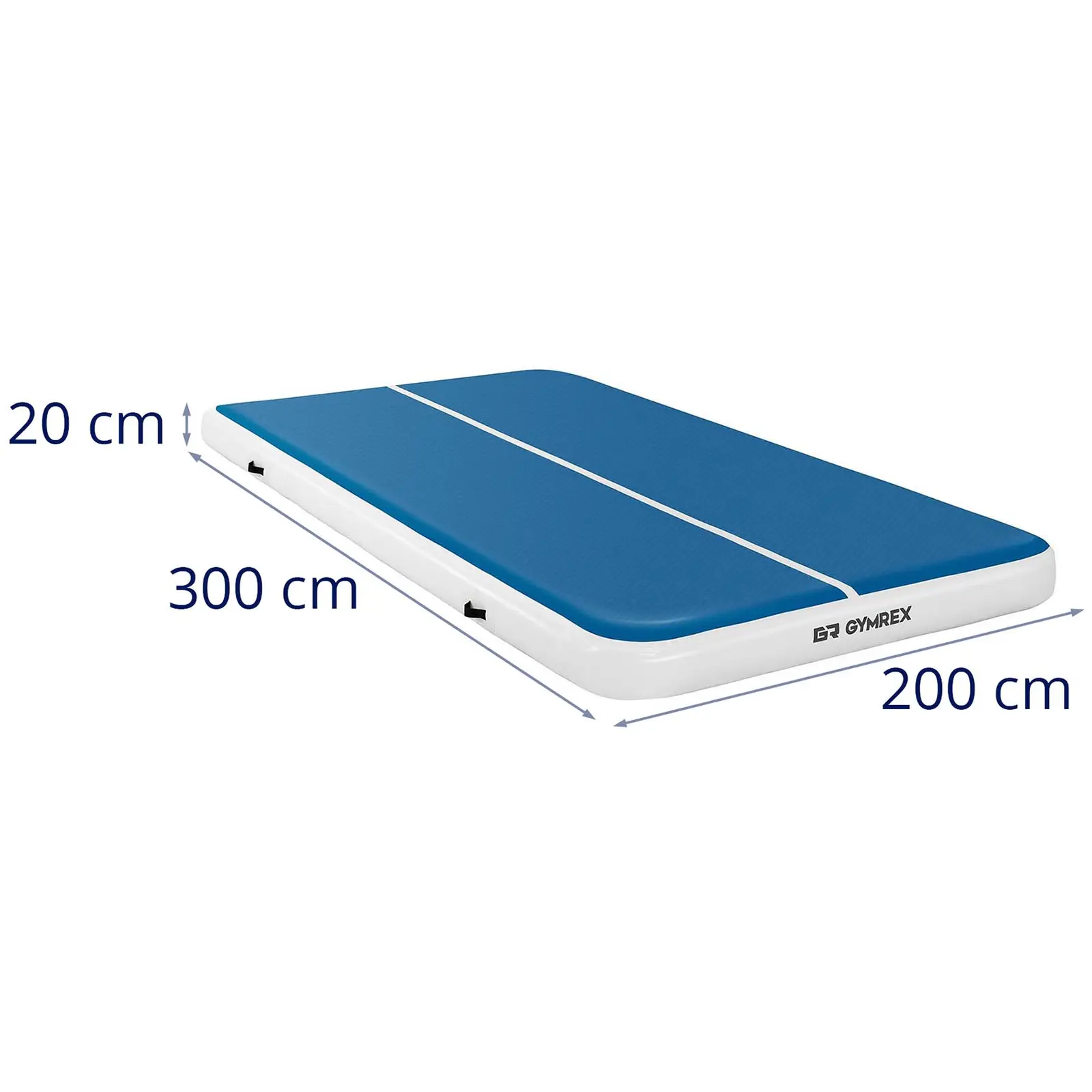 Aufblasbare Turnmatte - 300 x 200 x 20 cm - 300 kg - blau/weiß