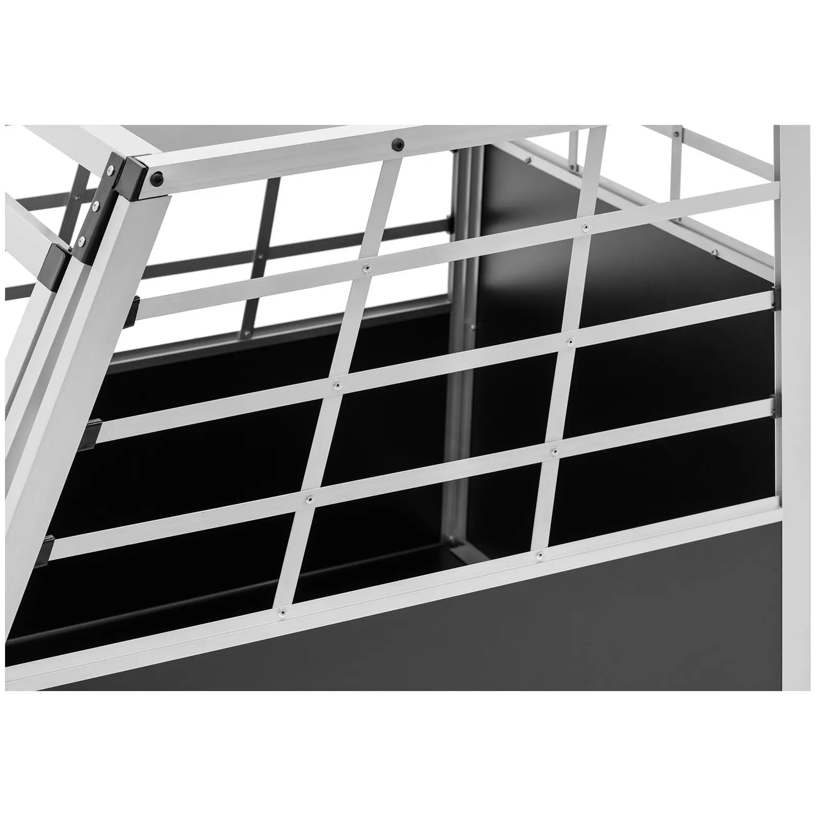 Hundetransportbox - Aluminium - Trapezform - 91 x 65 x 70 cm