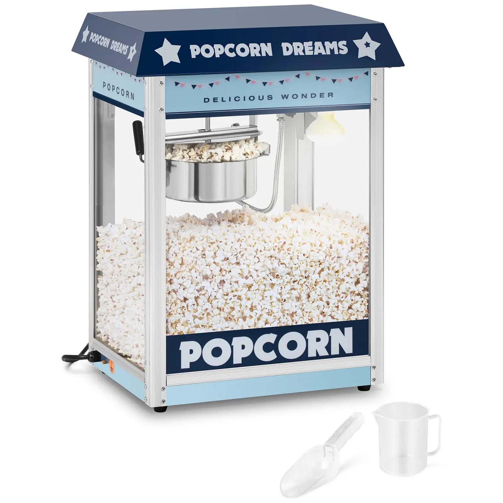 Retro Popcornmaschine Popcornmaker Popcornautomat 1600 W 5 kg/h golden & weiß 