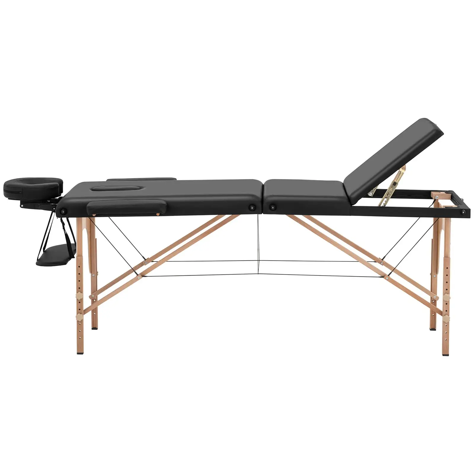 Massageliege klappbar - 185 x 60 x 62 cm - 227 kg - Schwarz
