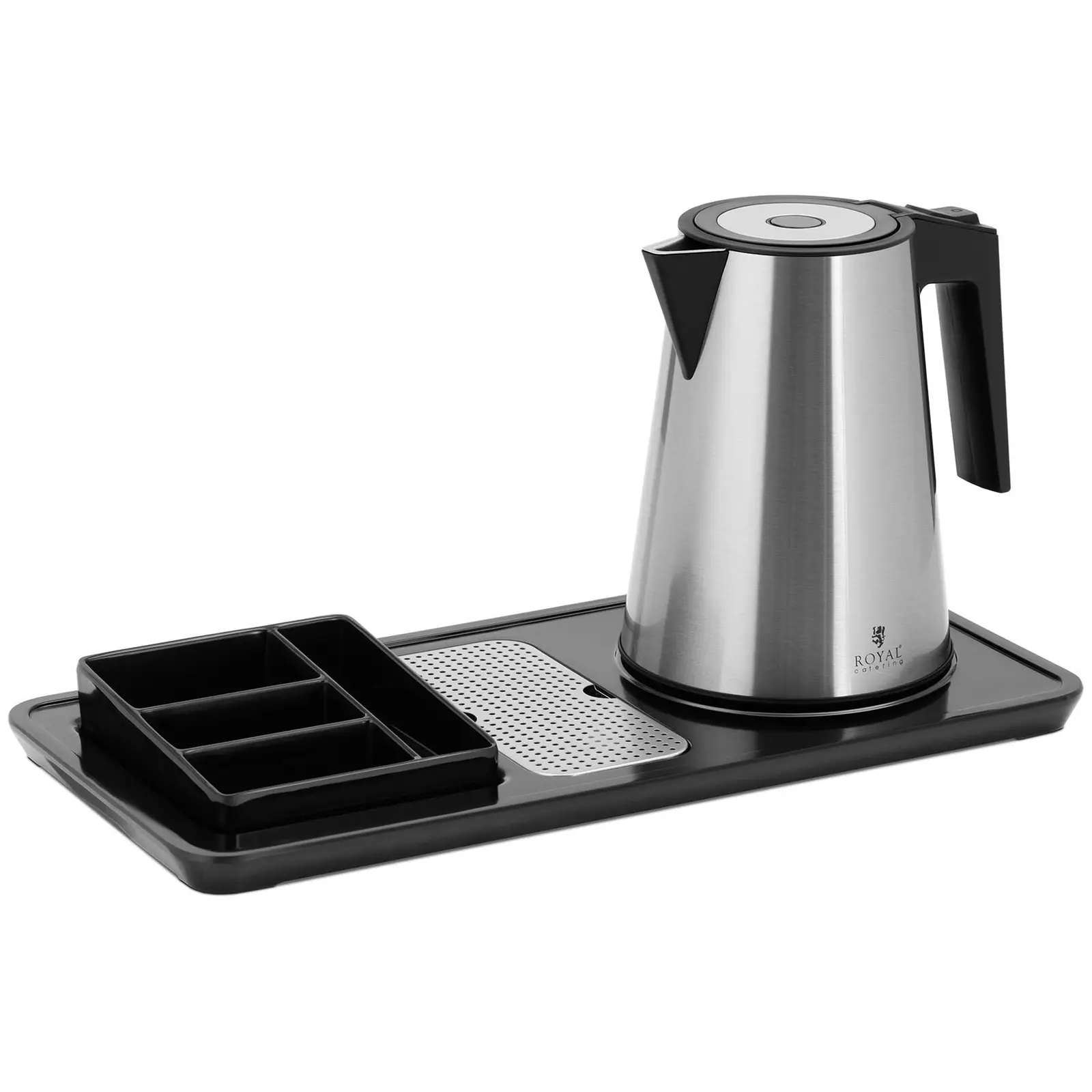 Wasserkocher - Kaffee- und Teestation - 1,2 L - 1800 W - silbern - Royal Catering 