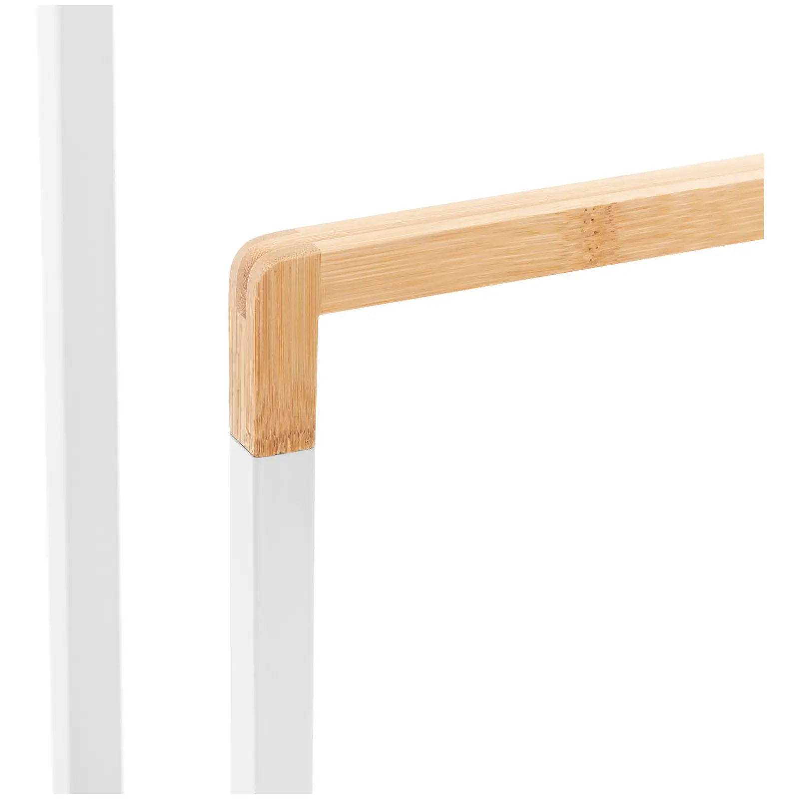 Handtuchhalter - 2 Stangen - Bambus/weiß