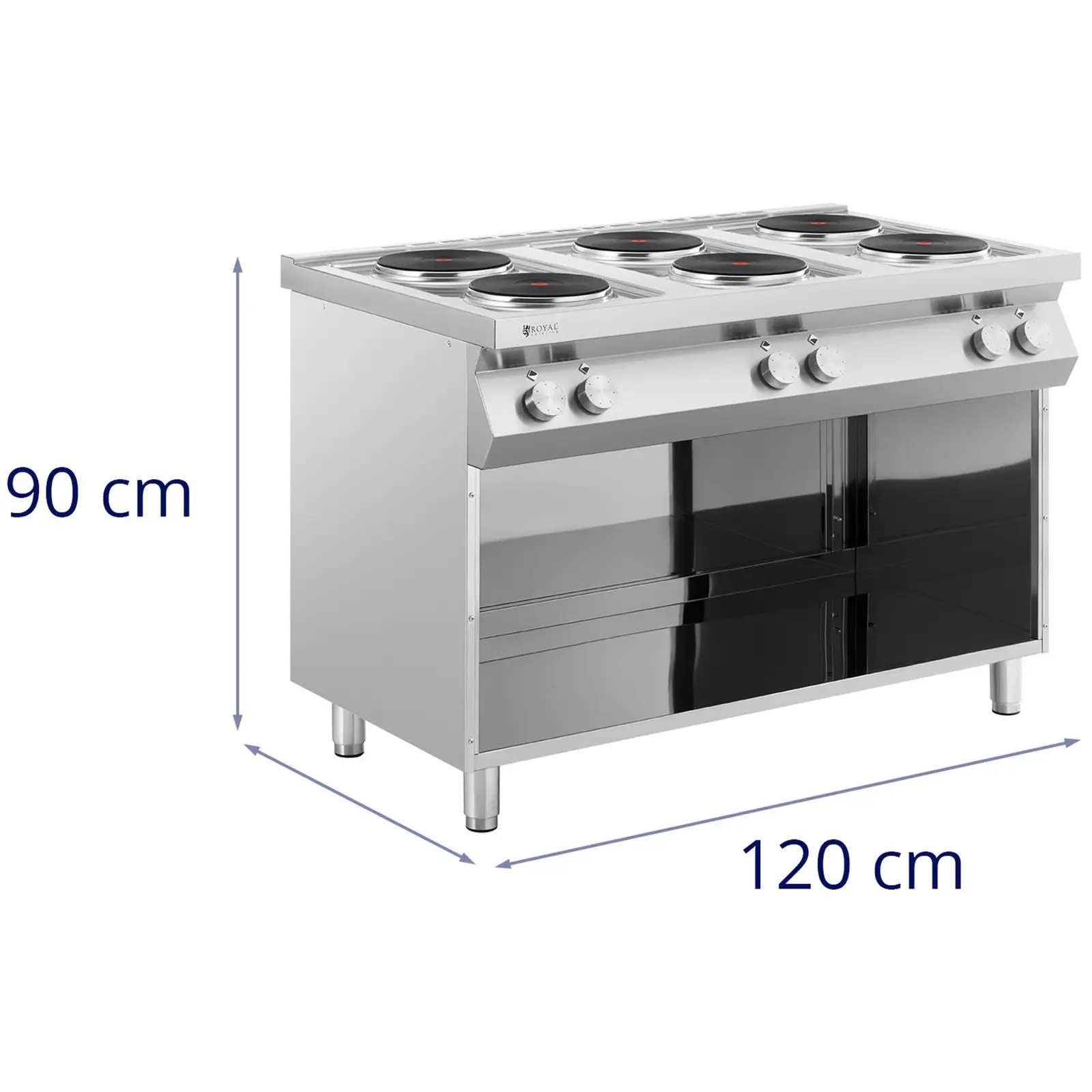 Elektroherd Gastro - 15600 W - 6 Platten - Unterschrank - Royal Catering