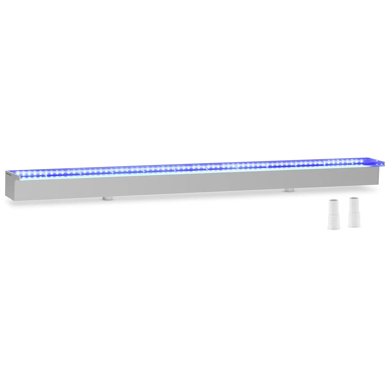 Schwalldusche - 120 cm - LED-Beleuchtung - Blau / Weiß - 30 mm Wasserauslauf
