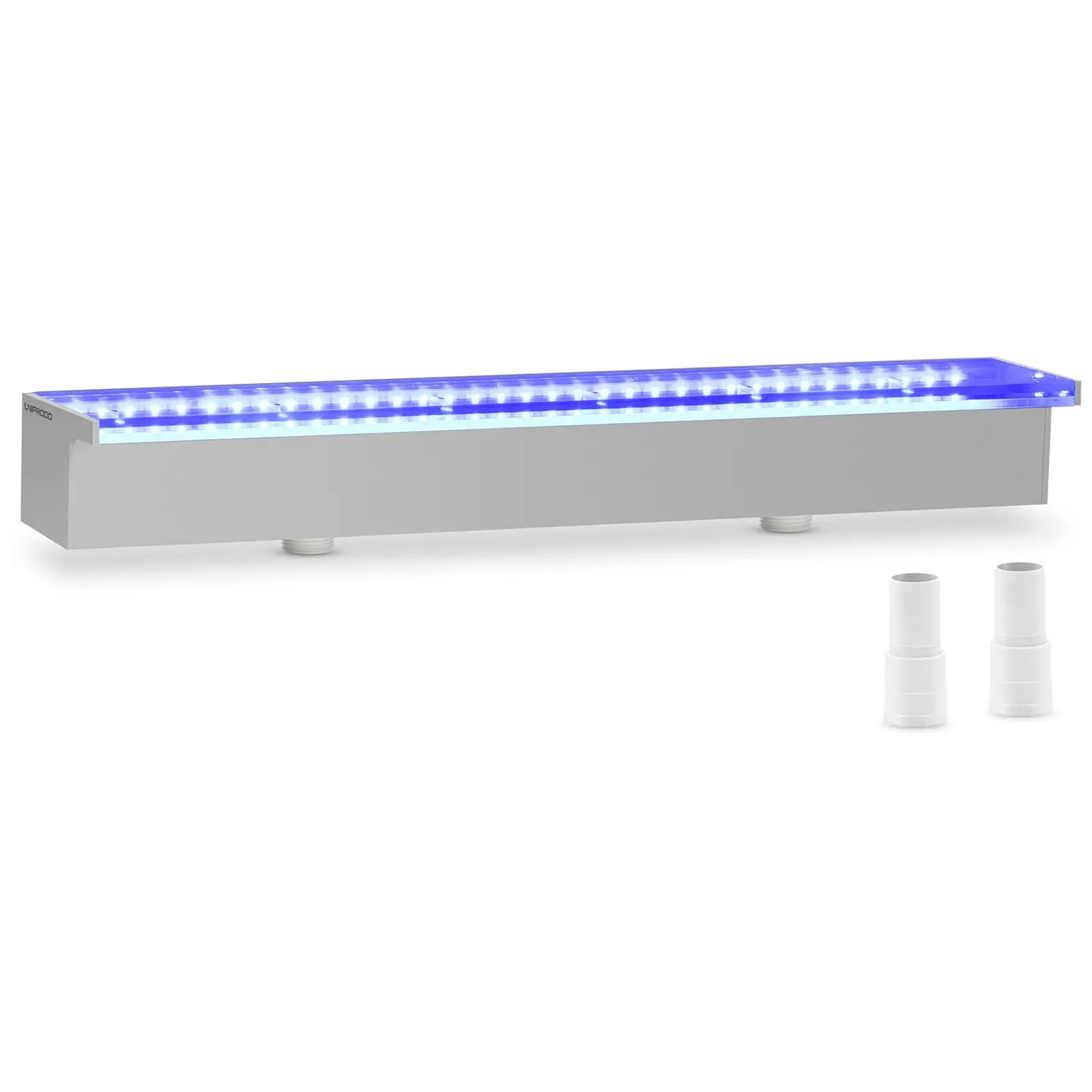 Schwalldusche - 60 cm - LED-Beleuchtung - Blau / Weiß - 30 mm Wasserauslauf