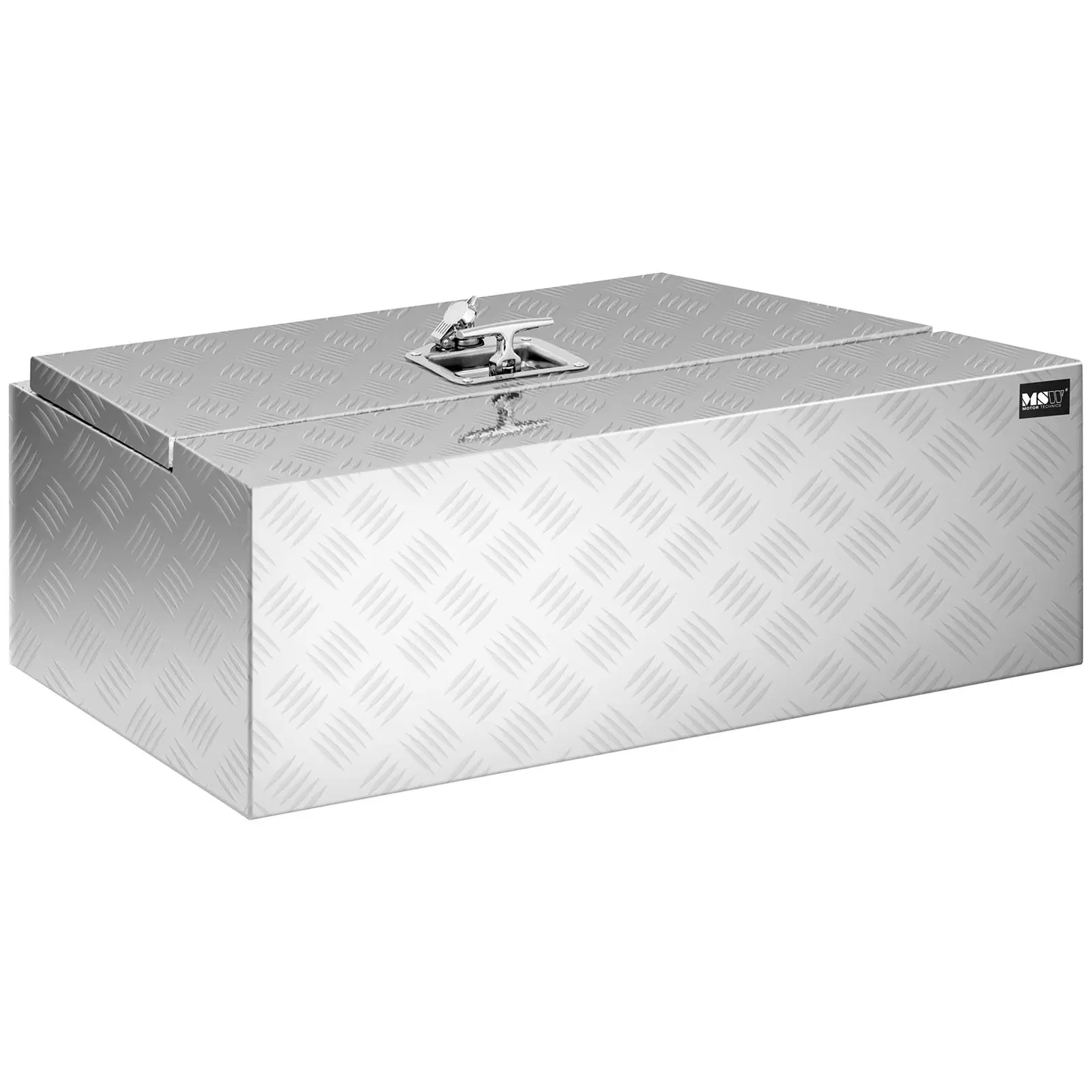 Alumínium box - bordázott lemez - 75 x 25 x 40 cm - 75 L - zárható - ferde | MSW
