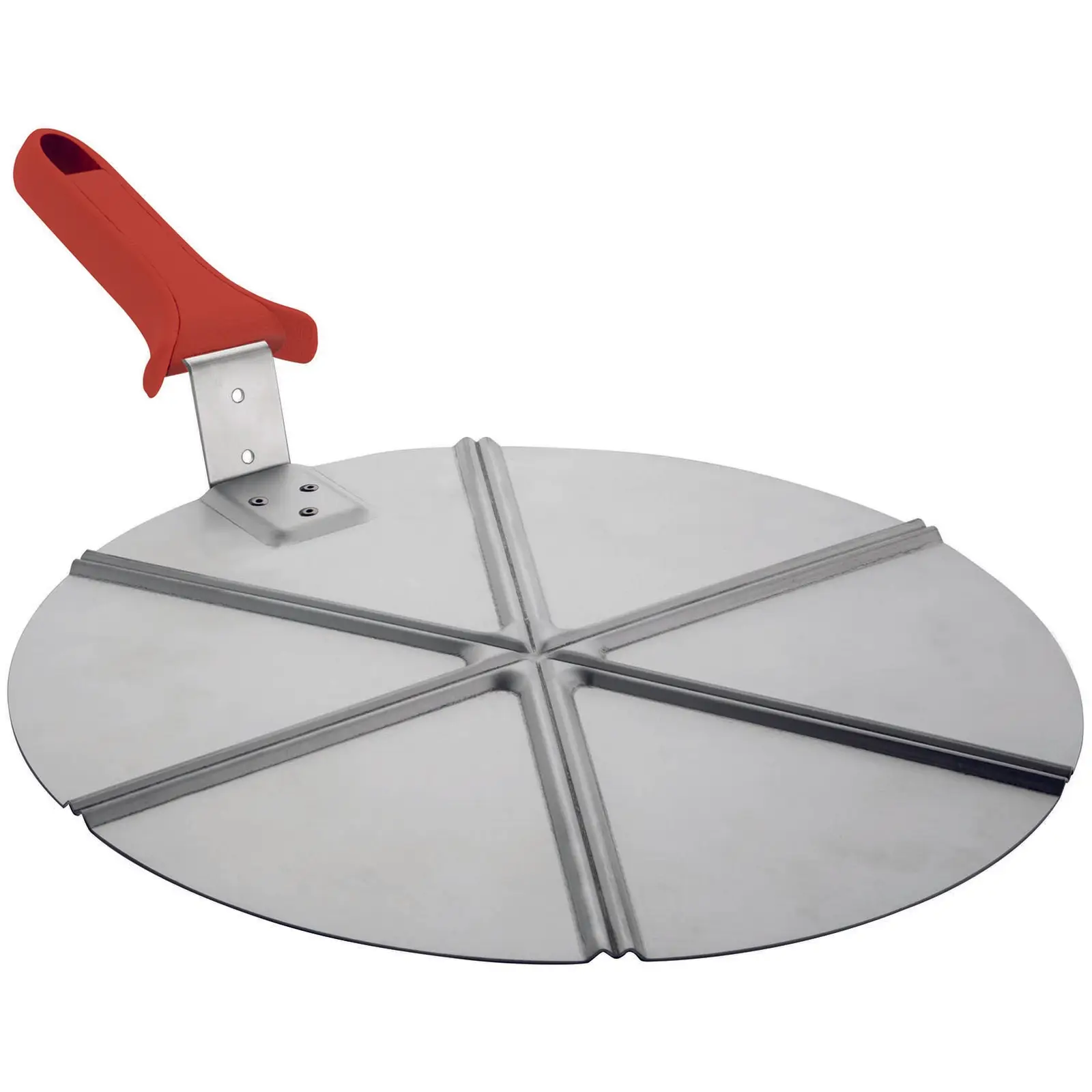 Pizza Servierbrett - 50 cm - Griff: 10 cm - Aluminium - 6 Portionen 